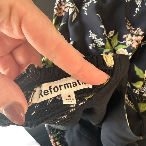 Reformation - Isabella Bessie Midi Dress Black Floral Sz 4 - Picture 8 of 10